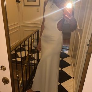 Christopher Esber one sided white maxi dress with cut out size XS